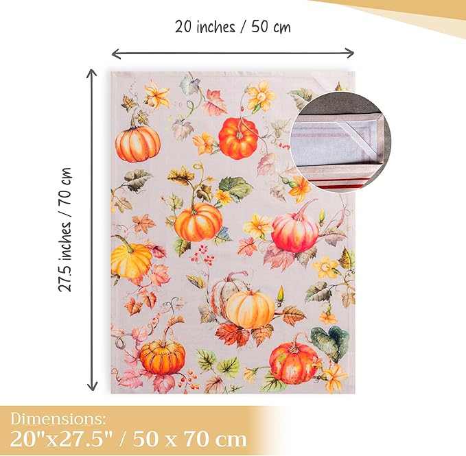 Maison d' Hermine Kitchen Towels Set of 3 100% Cotton 20" x 27.5" Reusable