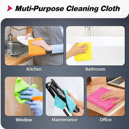 FIXSMITH Microfiber Cleaning Cloth, 100 Pack Shop Towels, Micro Fiber Cloth