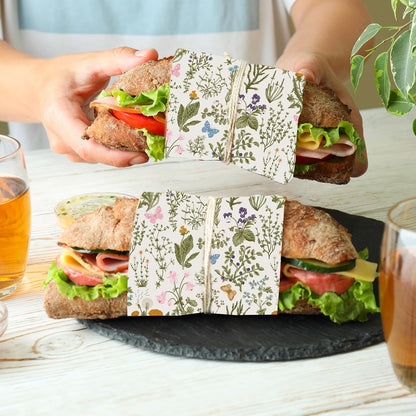 JarThenaAMCS 200 Pcs Wildflower Wax Paper Sheets Deli Paper Vintage Floral Sandwich Wrap Tissue Waterproof Oil-Proof Food Basket Liner for Spring Picnic Kitchen Supplies, 9.8 x 8.3 Inch