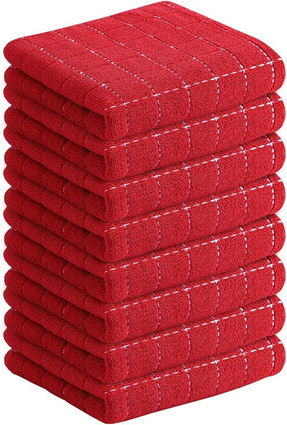 Homaxy 100% Cotton Terry Kitchen Towels, Checkered Designed, Soft and Super