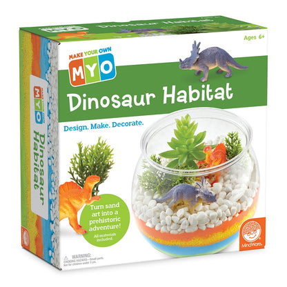 MindWare Make Your Own Dinosaur Habitat – Fun & usable DIY Dino Crafts for Boys, Girls & Teens – Make a Sand-Art Dinosaur Habitat with All Pieces Included – 12 pcs – Ages 6+