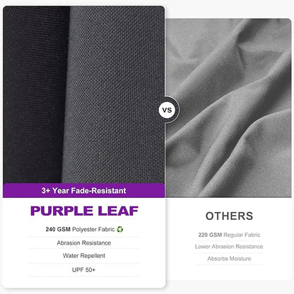 PURPLE LEAF 8' X 8' Tilting Patio Umbrella with Base Outdoor Cantilever Swivel Square Umbrella with Tilt Aluminum Offset Umbrella with 360-degree Rotation for Garden Deck Pool Patio Grey