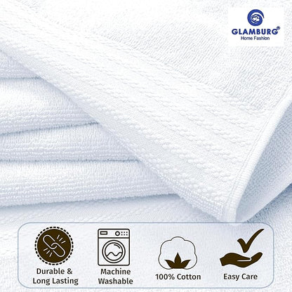 GLAMBURG Premium Cotton Oversized 2 Pack Bath Sheet 35x70-100% Pure Cotton