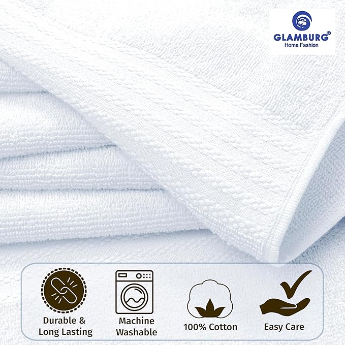 GLAMBURG Ultra Soft 8-Piece Towel Set