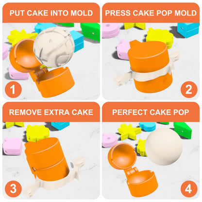 Hokkieam 10 PCS Cake Pop Molds Shapes Press Set, Plastic Cake Pop Mold Press with Multiple Shapes, Cake Pop Tools for Baking, Parties, Weddings, Birthdays & Celebrations