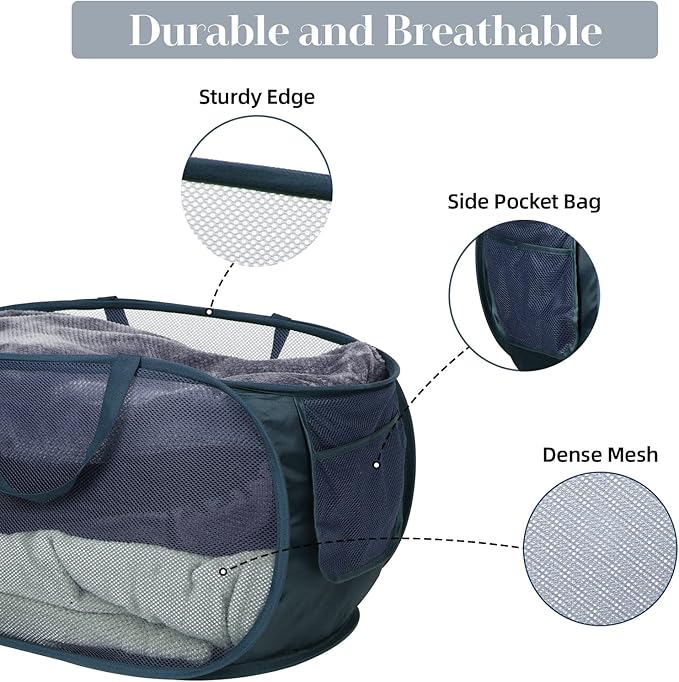4 Pack Collapsible Laundry Baskets, Foldable Laundry Basket