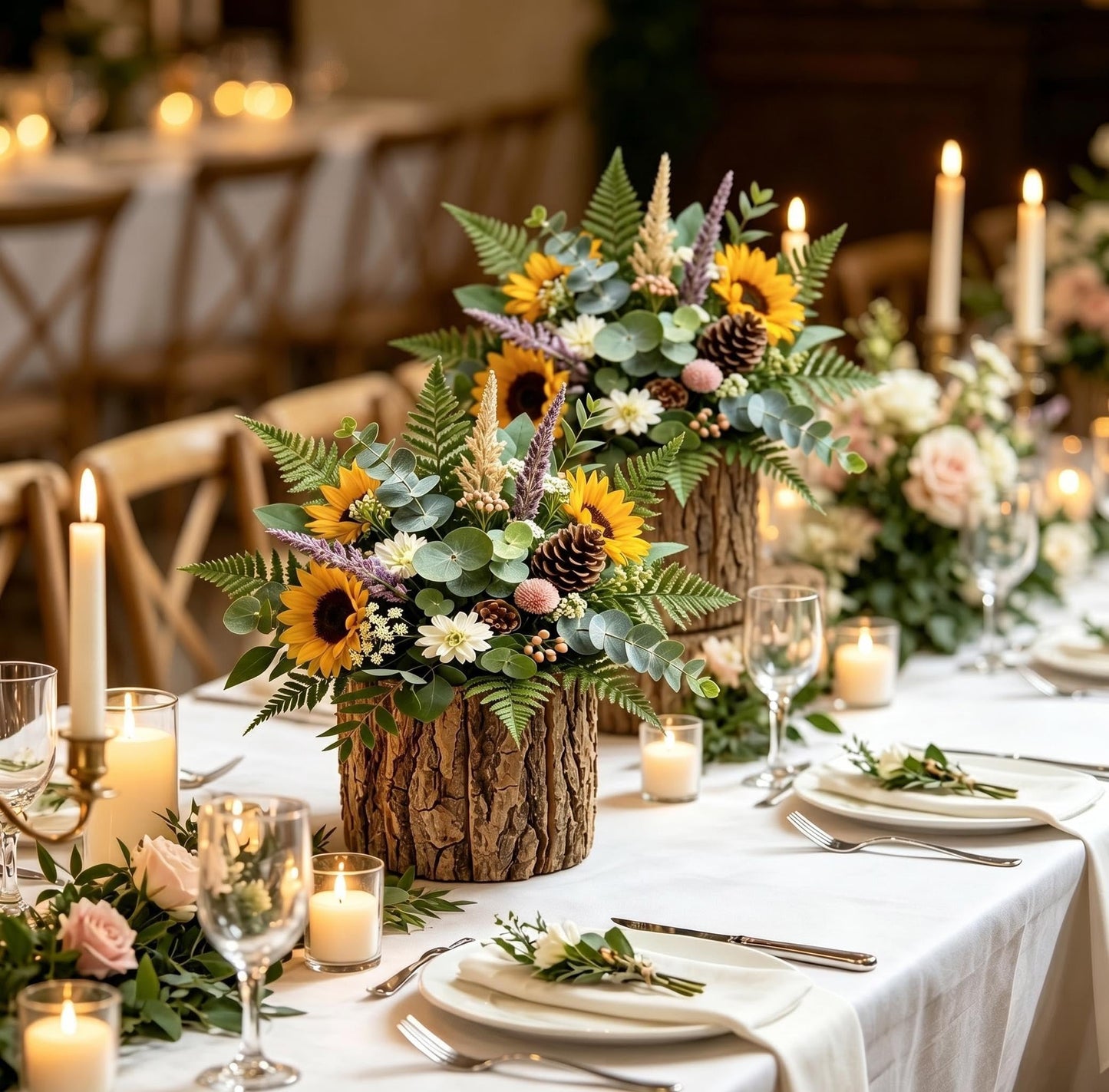 6 Set 4.72in Wooden Vases for Centerpieces, Wedding Flower Table Wood Vase Rustic Tree Stump Planter Pots with Foam Blocks for Woodland Party Home Farmhouse Table Decor (6 Set with Flower Foam)