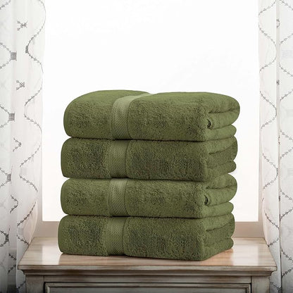 Superior Egyptian Cotton Pile Bath Towel Set of 4, Ultra Soft Luxury Towels