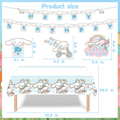 Birthday Party Decorations, Cute Party Supplies Include Banner, latex Balloons, Hanging Swirls, Foil Balloon, Cake Cupcake Toppers, Tablecloth for Theme Party