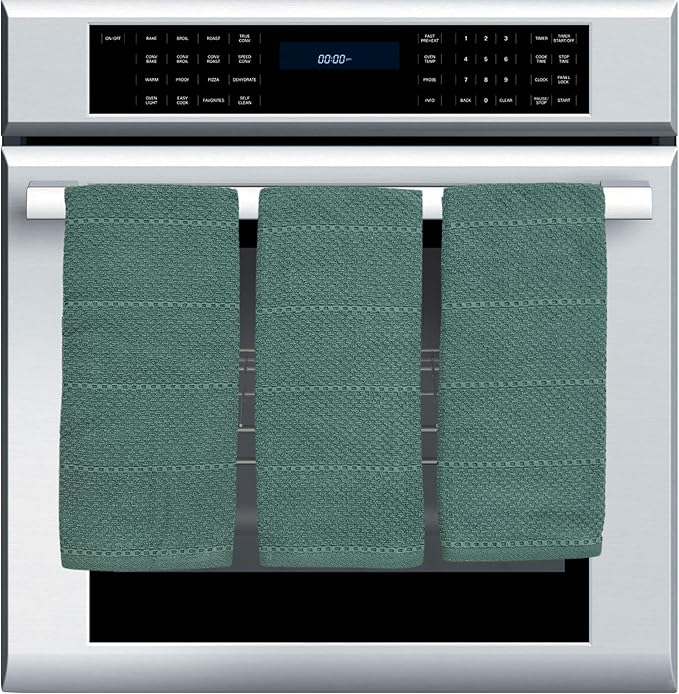 Serafina Home Dark Emerald Green Kitchen Hand Dish Towels: Oversized 28" x 18"