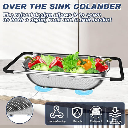 Over the Sink Colander, Expandable Strainers and Colanders