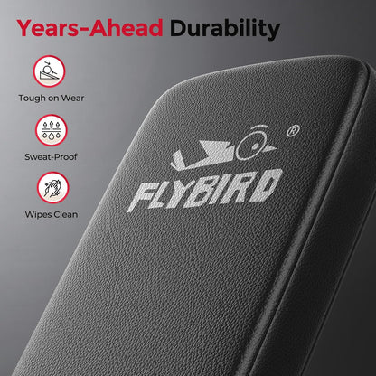 FLYBIRD Adjustable Weight Bench, ASTM-Certified 800LBS Workout Bench Foldable for Home Gym, 90° to -30° FID and 30in Extended Backrest for Bench Press Strength Training Exercise