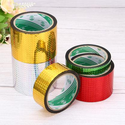 uxcell Washi Prism Tape 3.1 Inch x 55 Yards Holographic Metalized Reflective Tape for Holiday Packaging and Decoration, DIY and Art Craft (Red)