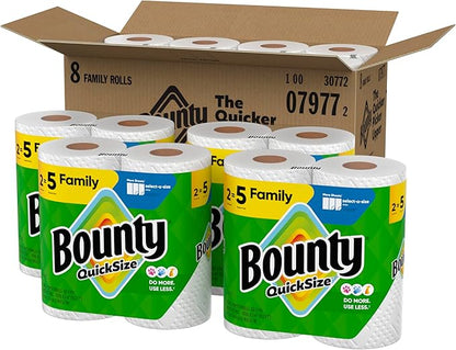 Bounty Quick Size Paper Towels, 8 Family Rolls