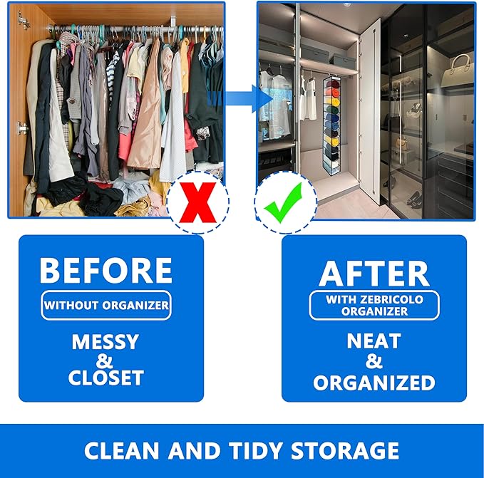 Closet Organization, 12 Section, Hanging Closet Organizer, Space Saving
