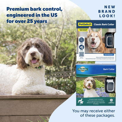 PetSafe Bark Control Collar, Waterproof Basic Bark Control Collar for Small Medium or Large Dogs 8 lb. and Up, Anti-Bark Static Correction Training Device for Canines