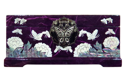 MADDesign Mother of Pearl Jewelry Box Multilevel Peacock Design