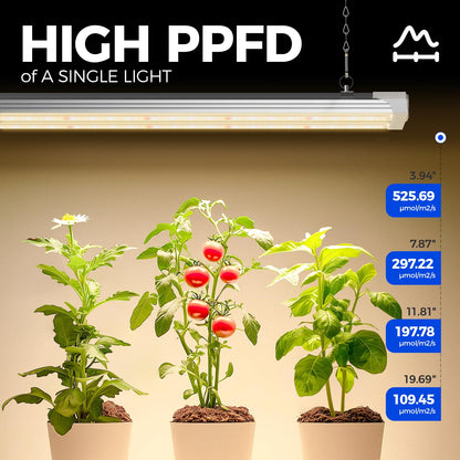 Barrina TX72 Grow Light, 72W (500W Equivalent), Full Spectrum with 660nm Red LEDs, Linkable, 4FT, Aluminium and PC, 1 Pack