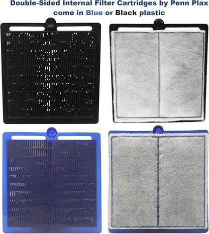 Penn-Plax Cascade 300 GPH Hang On Filter Replacement Media, 3 Pack - Dual-Sided Aquarium Filter Cartridge with Activated Carbon & Poly-Fiber Floss for CPF5 -Fresh & Saltwater - Blue & Black, ‎10x3x7in