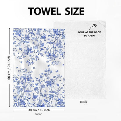 Chinoiserie Floral Kitchen Dish Towels 16x24 Inch, Chinoiserie Decor