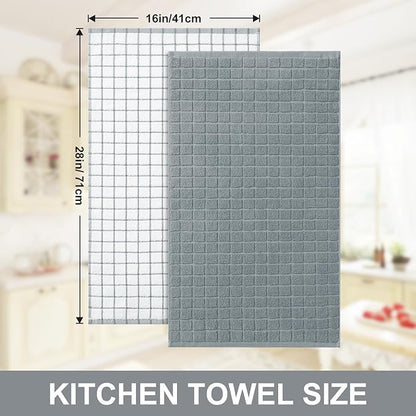 Homaxy Premium Cotton Kitchen Towels 16"x 28", Large Natural Ring Spun 390 GSM