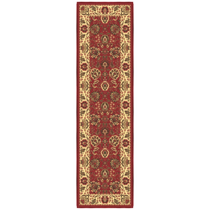 Ottomanson Hallway Runner Rug 1'10" x 6' Non Slip Oriental Area Rugs Easy to Clean Laundry Rug Runner Durable & Pet Friendly Floor Carpet Runners for Hallways Entryway Living Room Kitchen, Red