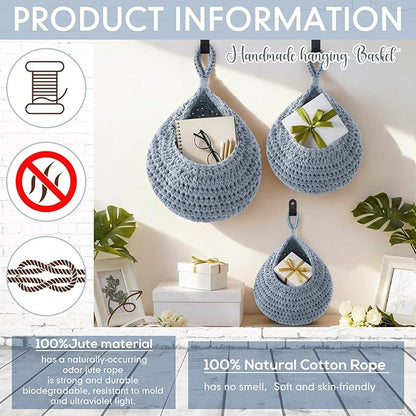Honeydak Boho Decor Hanging Wall Baskets