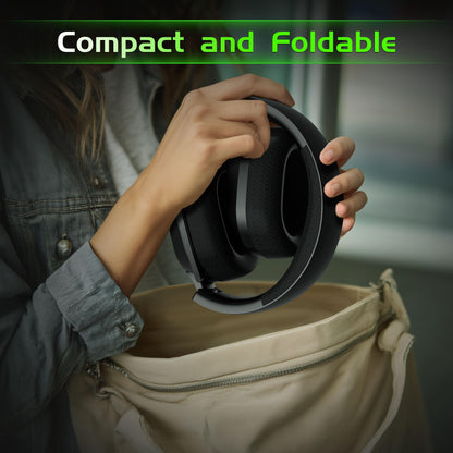 Gvyugke Wireless Gaming Headset for Xbox Series X/S, Xbox One, PS5, PC, Mac, Bluetooth 6.0 Gaming Headphones with Flip-to-Mute Noise-Canceling Mic, Foldable, 3D Surround Sound, 45H Battery - Black