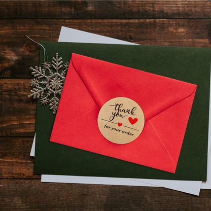 Lpraer 1000Pcs 2" Thank You for Your Order Stickers Roll Retro Adhesive Thank You Label for Packaging,Small Business,Envelopes,Cards,Letters,Boxes