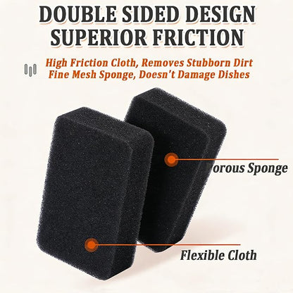 Taeku Natural Kitchen Sponge, 6 Pack Heavy Duty Scrub Cellulose Sponge Premium Multifunction Eco Friendly Cleaning Sponges for Dishes (Dark)