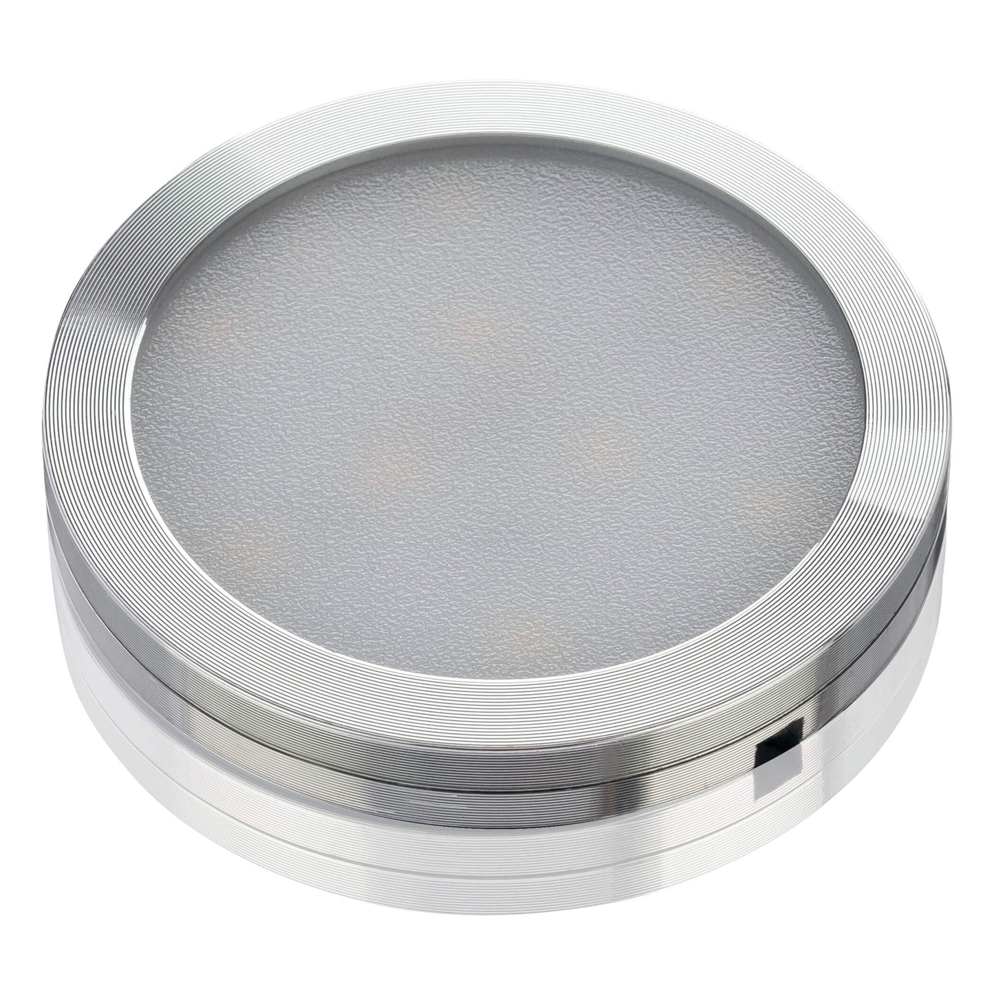 SEBSON LED Cabinet Lights, Set of 6, Non-Touch, Dimmable, IR Sensor, Warm White 3000 K, 6X 2 W, 6X 130 lm, Round, Ultra Flat 8 mm, Aluminium