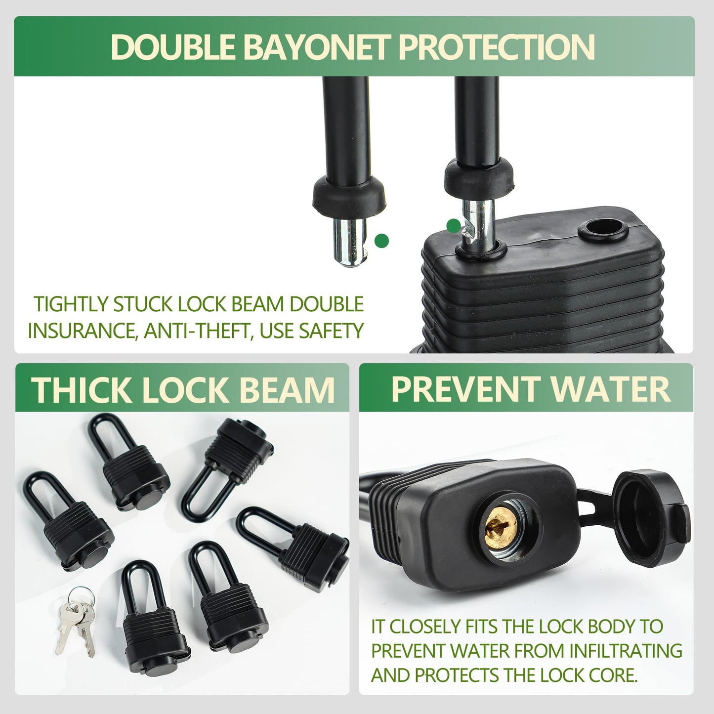 Waterproof Heavy Duty 40mm Laminated Steel Padlock with Keys for Outdoor & Indoor Use, Keyed Alike(Pack of 3)