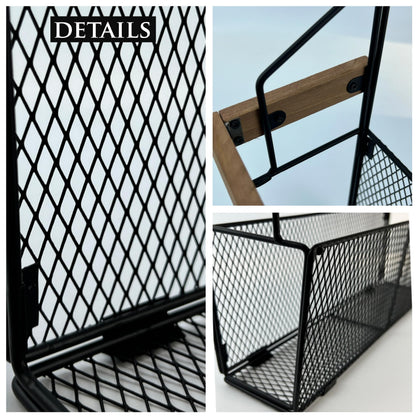 Pubgeer Wall Mounted Magazine Holder, Wooden-Trim Wall File Organizer, Hanging Magazine Rack, File Organizer for Entryway Living Room Kids’ room and Office, Hanging Mail Organizer
