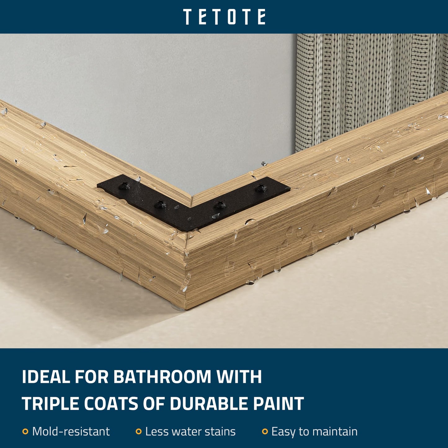 TETOTE 72 x 36 Natural Wood Mirror for Bathroom Wall/Bedroom/Living Room/Entryway Farmhouse Rustic Bathroom Vanity Mirror for Over Sink Waterproof (Horizontal/Vertical Mounted)