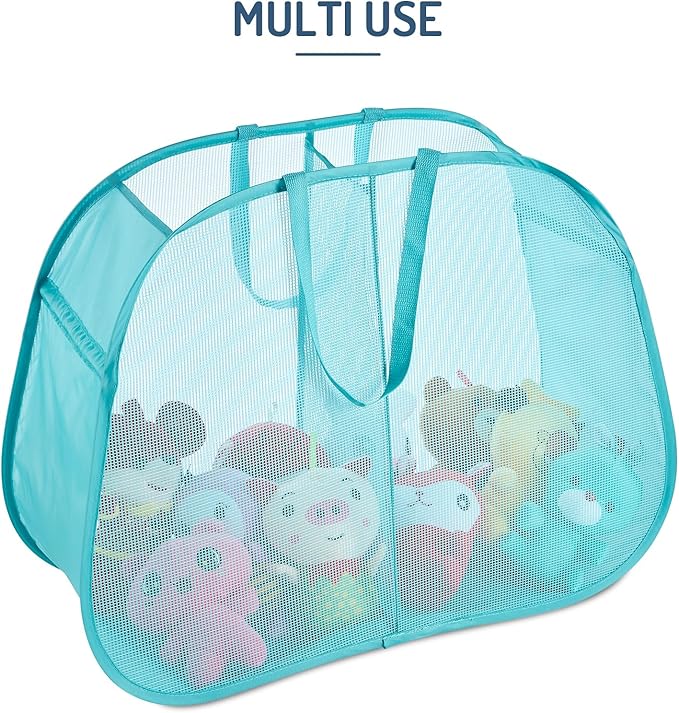 Seiritex Mesh Popup Laundry Hamper 2 Compartment, Collapsible Laundry Sorter
