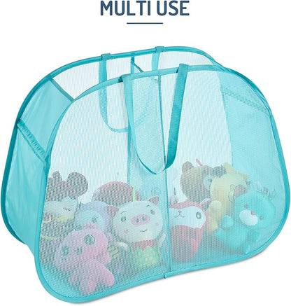 Seiritex Mesh Popup Laundry Hamper 2 Compartment, Collapsible Laundry Sorter