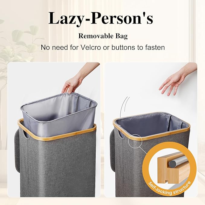 Large Laundry Hamper, 100L Waterproof Laundry Basket