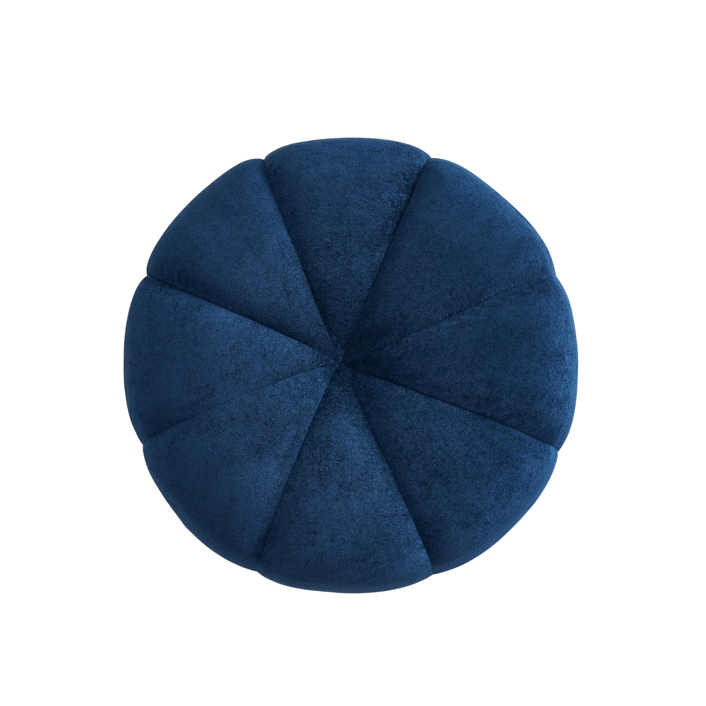 Christopher Knight Home Lavir Velvet Ottoman Coffee Table, Wooden Round Cocktail Ottoman, Living Room Sofa Footstool, Round Ottoman Footrest, Navy Blue