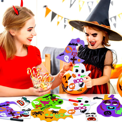 Garma 330PCS Foam Stickers Set, Halloween Crafts for Kids Pumpkin Ghost Spider Bat Witch Hat DIY Craft Kit for Classroom Activities Halloween Decorations Party Favors & Supplies