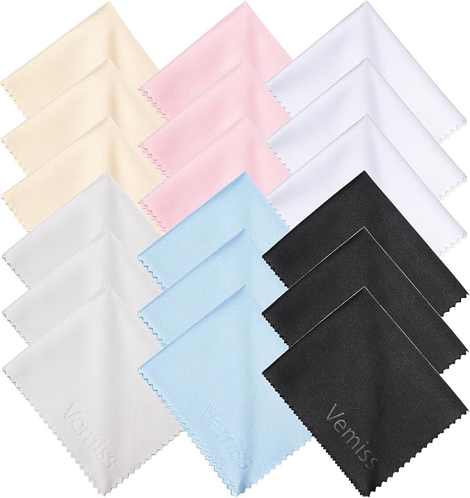 Vemiss 6 Pack Microfiber Glasses Cleaning Cloth, Wipes Lens Eyeglasses & Screens