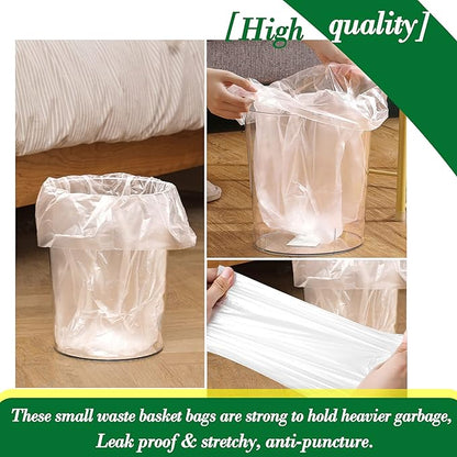 Hommaly 2.6 Gallon 240 pcs Small Clear Trash Bags, Strong Garbage Bags