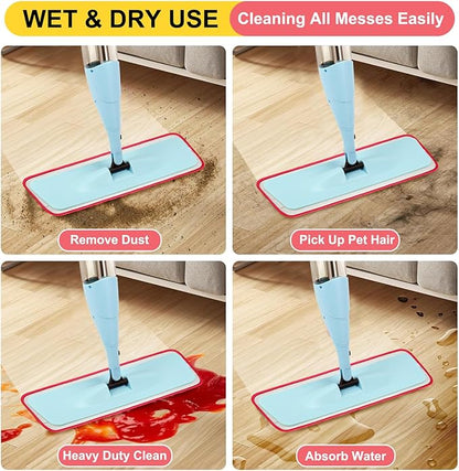 16.5 inch Reusable Mop Pads Microfiber Spray Mop Replacement Heads