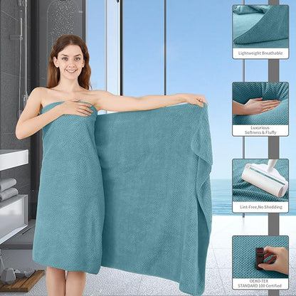8 Piece Bathroom Towel Set |2 Oversized Large Bath Towels Sheet, 2 Hand Towels