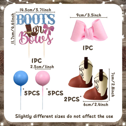 Boots or Bows Gender Reveal Cake Decorations Boy or Girl Gender Reveal Theme Cake Decorations Baby Shower Boys Or Girls Party Supplies