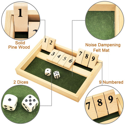 PHIELEY Alzheimers Products for Elderly, 9 Numbers Memory Games for Dementia Patients Seniors, Wooden Shut The Box Dementia Products for Elderly, Fidget Sensory Busy Board Gadgets Gifts Activities