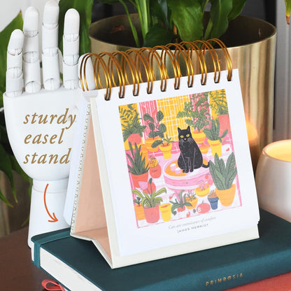 Primrosia Inspiring Perpetual Calendar: Undated Daily Desk Planner for Motivation - Flip Stand Design - Daily Inspirational & Empowering Quotes - Page-a-Day Format.