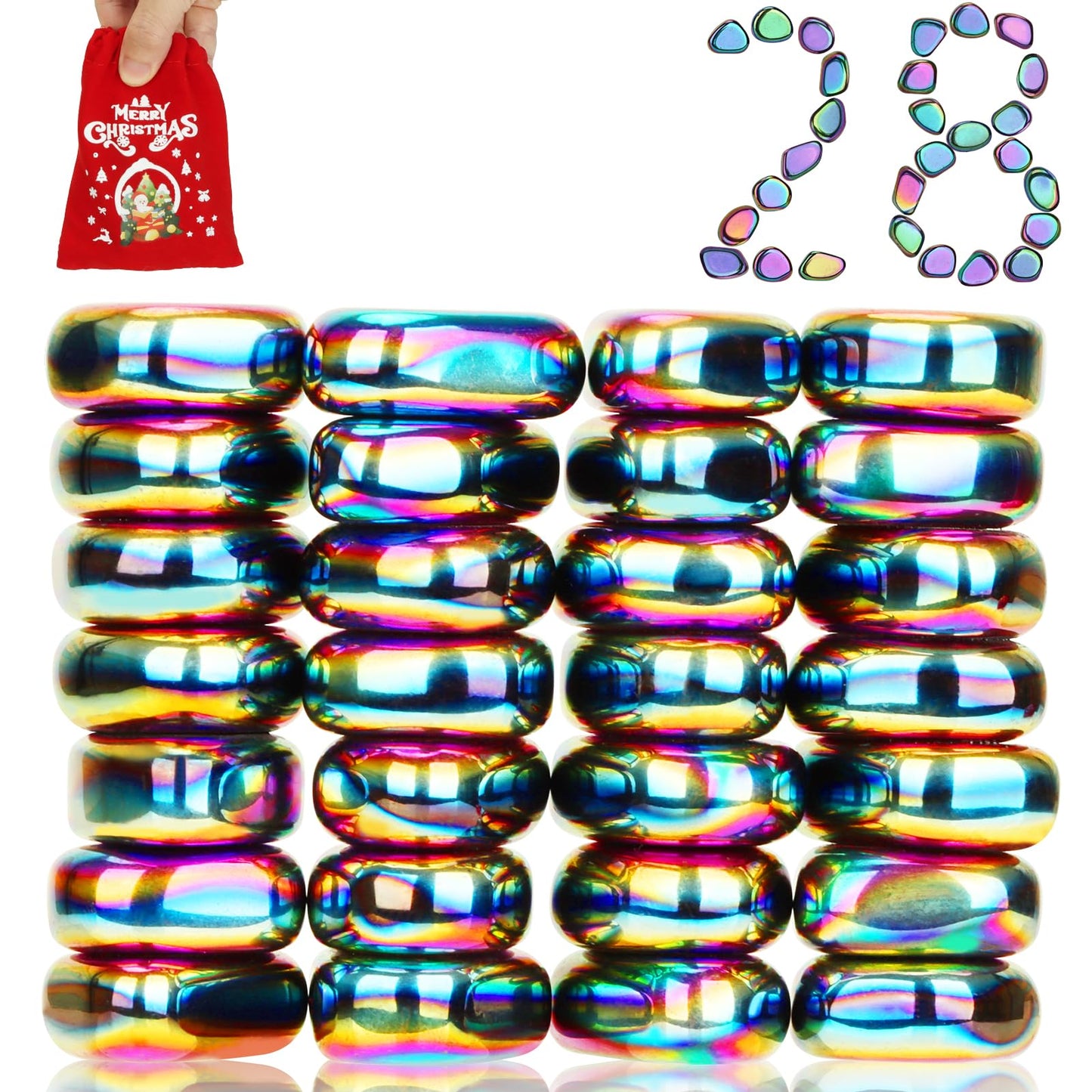 28 Pack Rainbow Fridge Magnetic Magnets, Small and Strong Magnets for Wall Stickers, Strong Refrigerator Magnets Heavy Duty for Whiteboard, Office, Classroom, Kitchen Accessories, Home and Cabinet