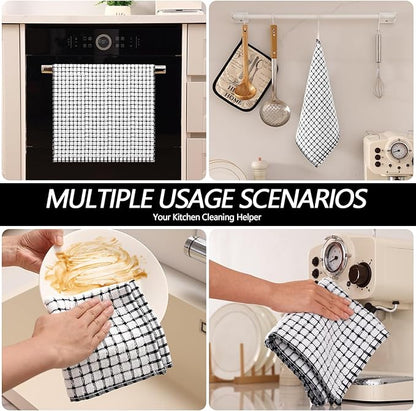 Homaxy Kitchen Towels and Dishcloths Set, 16 x 25 and 12 x 12 Inches, Super