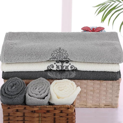 3 Pcs Decorative Gray Hand Towels