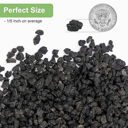 Pulovin 5 lbs Pebbles for Indoor Plants, Succulent, Cactus, 1/5 Inch Small Lava Rock for Plants Drainage, Natural Horticultural Volcanic Rock, Top-Dressing